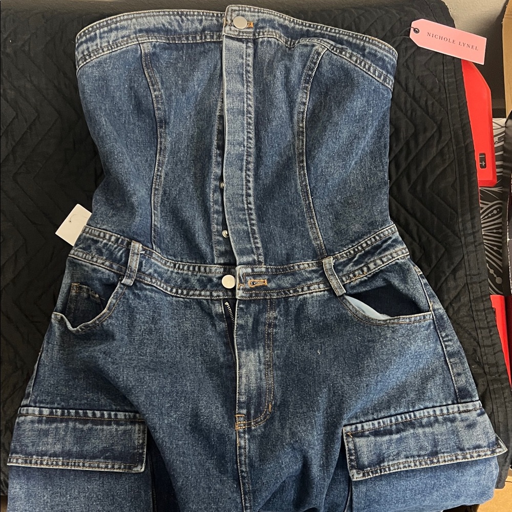 Baggy one piece denim outfit